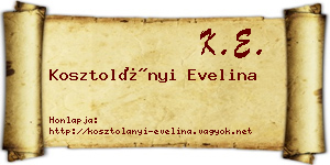 Kosztolányi Evelina névjegykártya